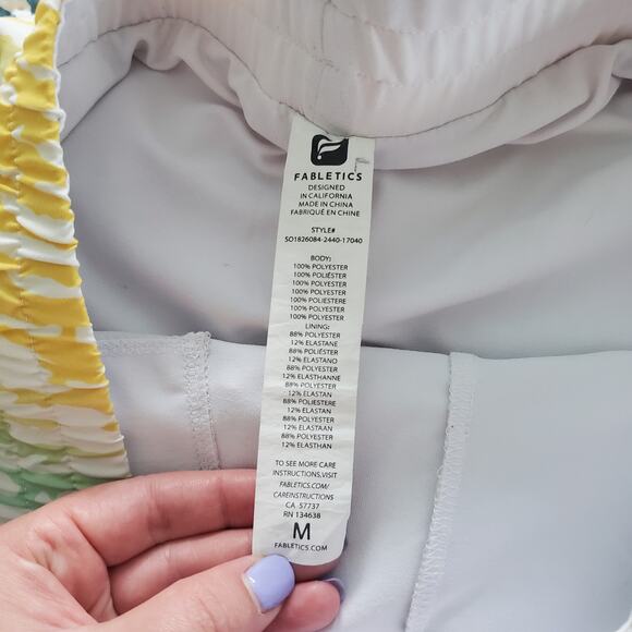 Fabletics Latrice Short Yellow Green Tie Dye Print Shorts Womens Medium Athletic - Picture 10 of 16